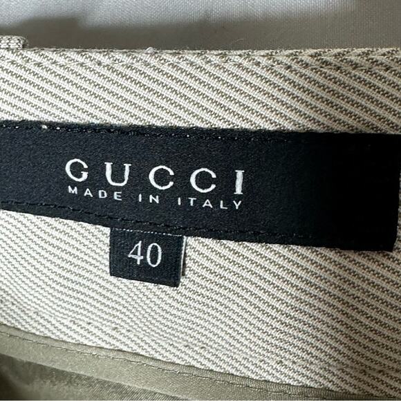 GUCCI 2006 Light Gray Wool & Silk Blend Wide Leg Pants NWT in Size 4 - Picture 3 of 9